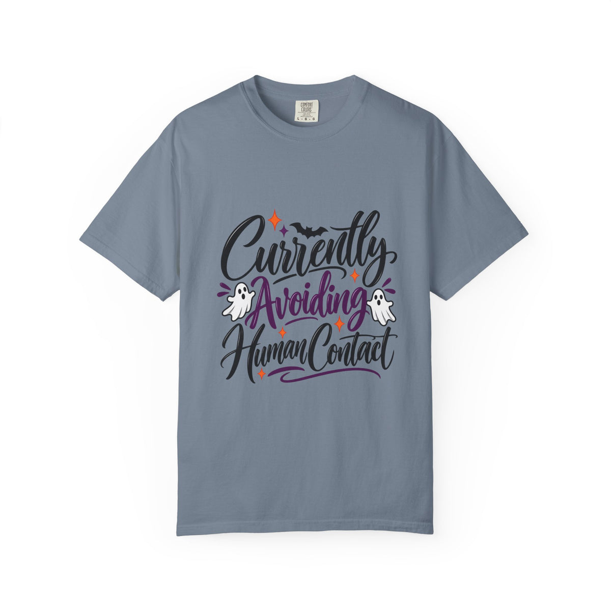 T-Shirt — "Currently Avoiding Human Contact" Halloween Graphic Tee