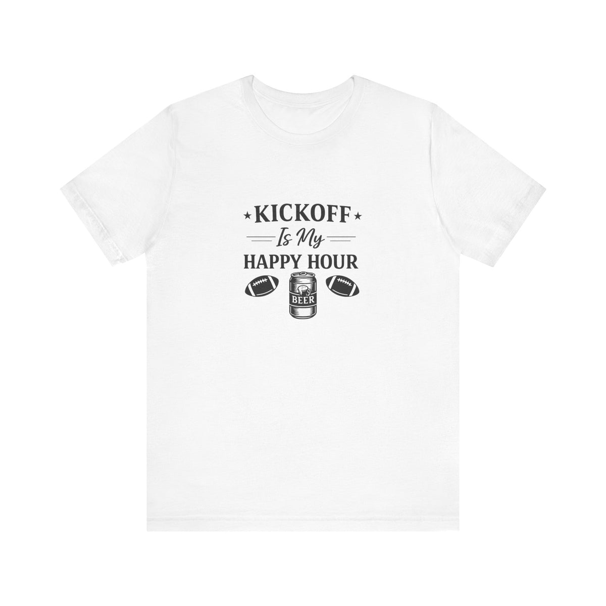 Kickoff Is My Happy Hour T-Shirt | Football beer tailgate shirt