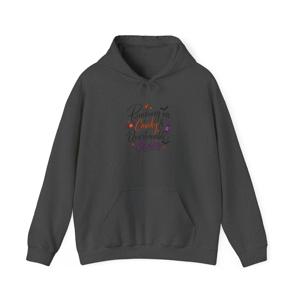 Hoodie — "Running on Candy and Questionable Choices" Cute Retro Sweets Graphic