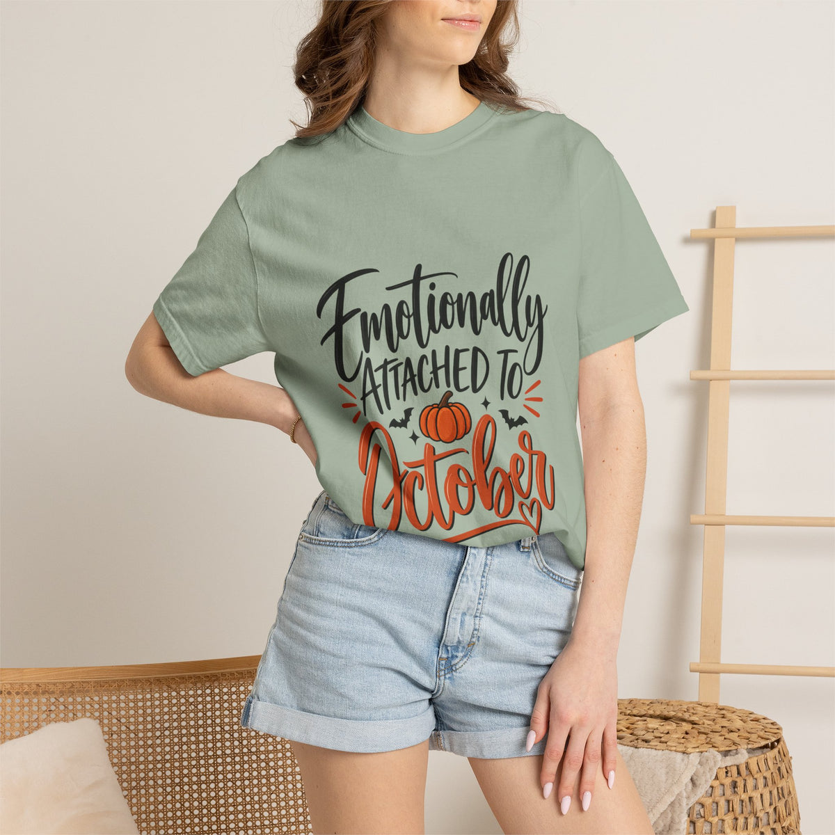 Emotionally Attached to October T-Shirt — Fall Pumpkin Tee