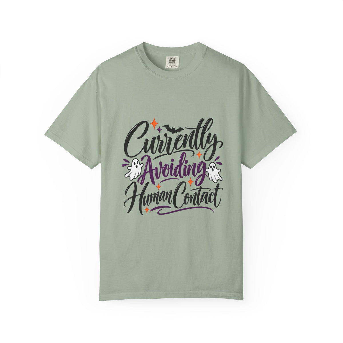 T-Shirt — "Currently Avoiding Human Contact" Halloween Graphic Tee