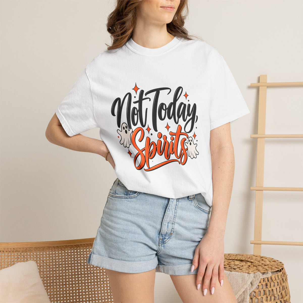 Not Today Spirits T-Shirt — Funny Halloween Ghost Graphic Tee