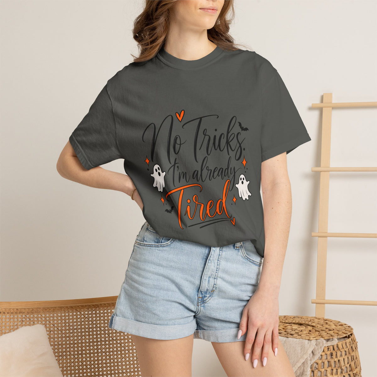 No Tricks I’m Already Tired Halloween T-Shirt
