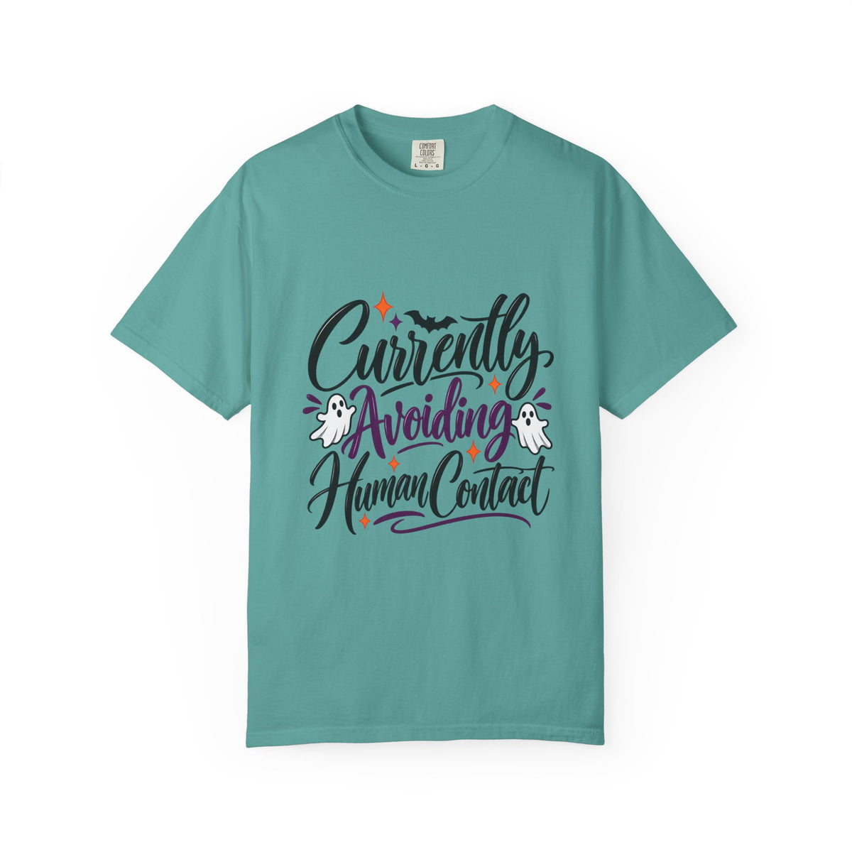 T-Shirt — "Currently Avoiding Human Contact" Halloween Graphic Tee