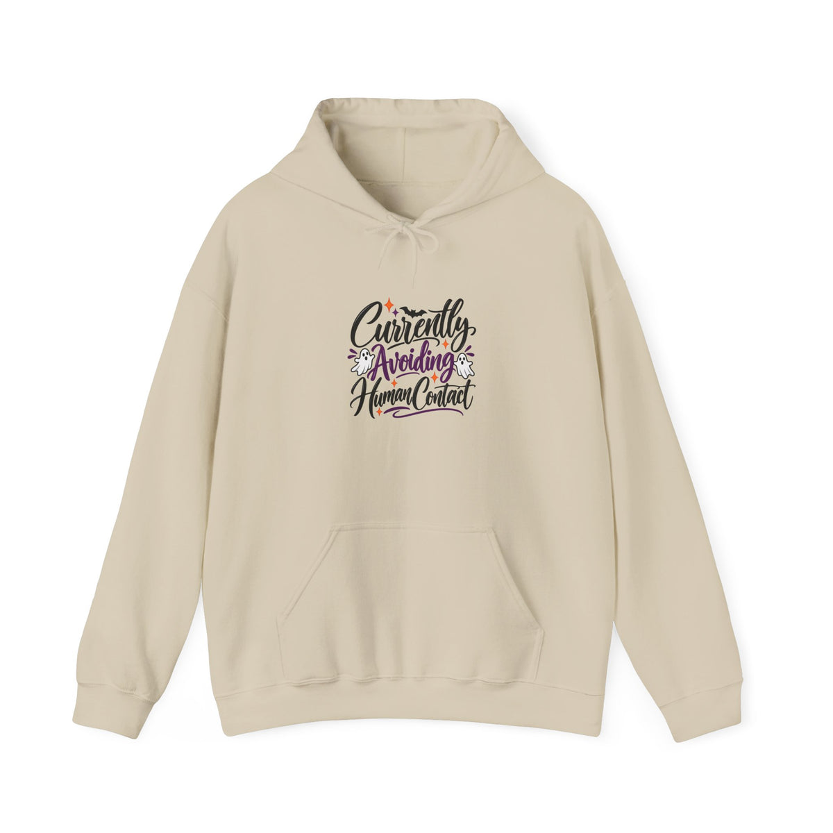 Hoodie — “Currently Avoiding Human Contact” Funny Introvert Graphic Hoodie