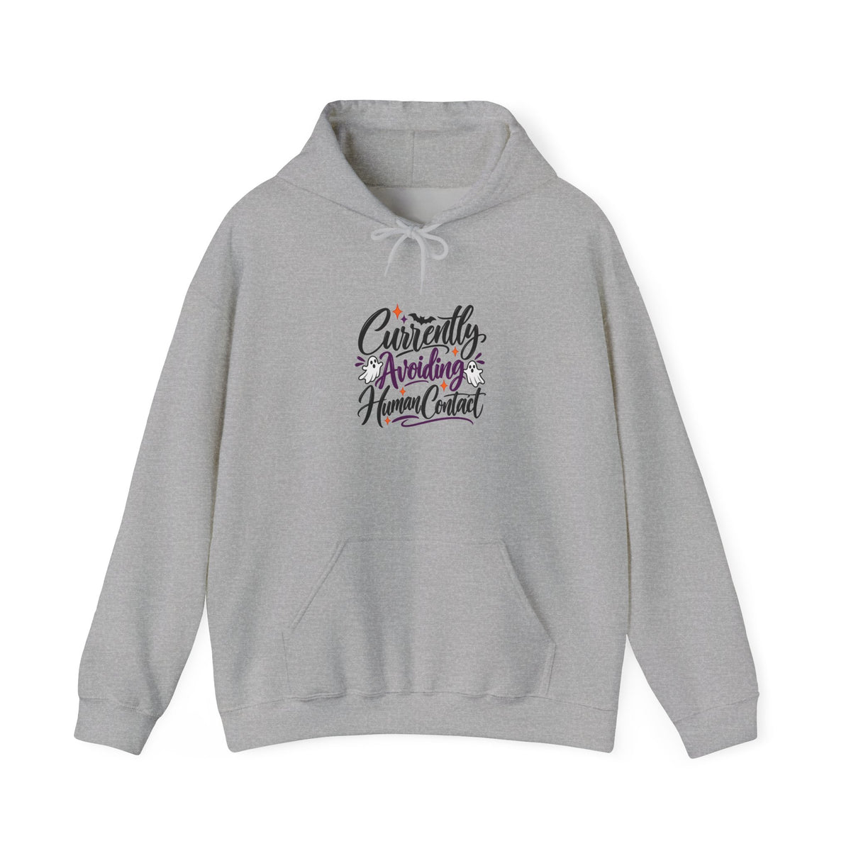 Hoodie — “Currently Avoiding Human Contact” Funny Introvert Graphic Hoodie