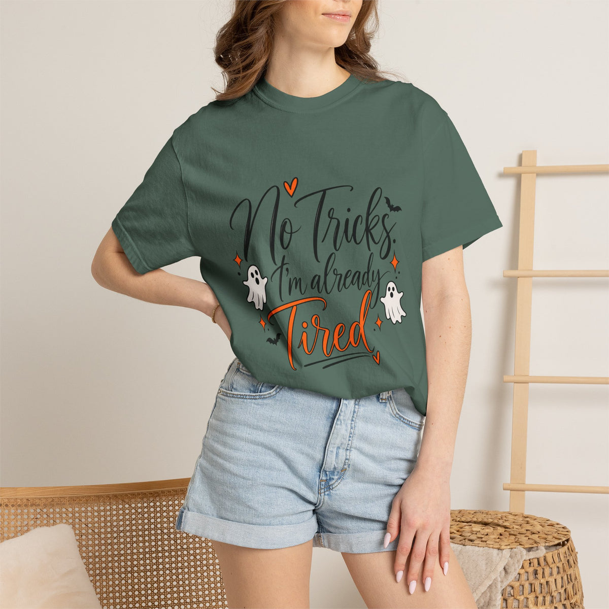 No Tricks I’m Already Tired Halloween T-Shirt