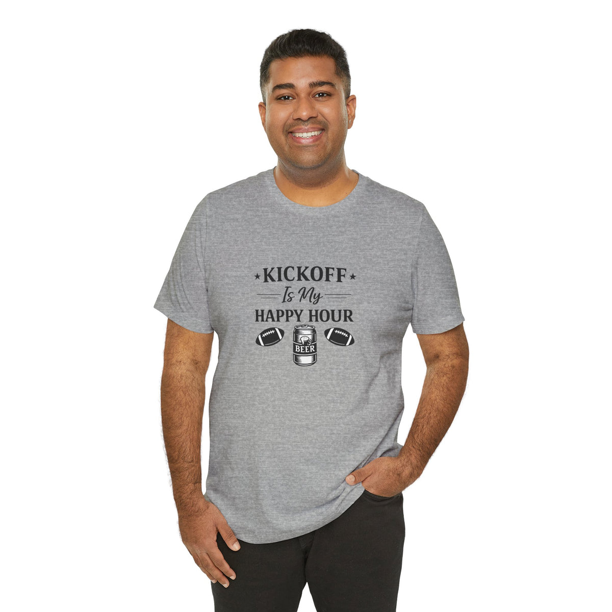 Kickoff Is My Happy Hour T-Shirt | Football beer tailgate shirt