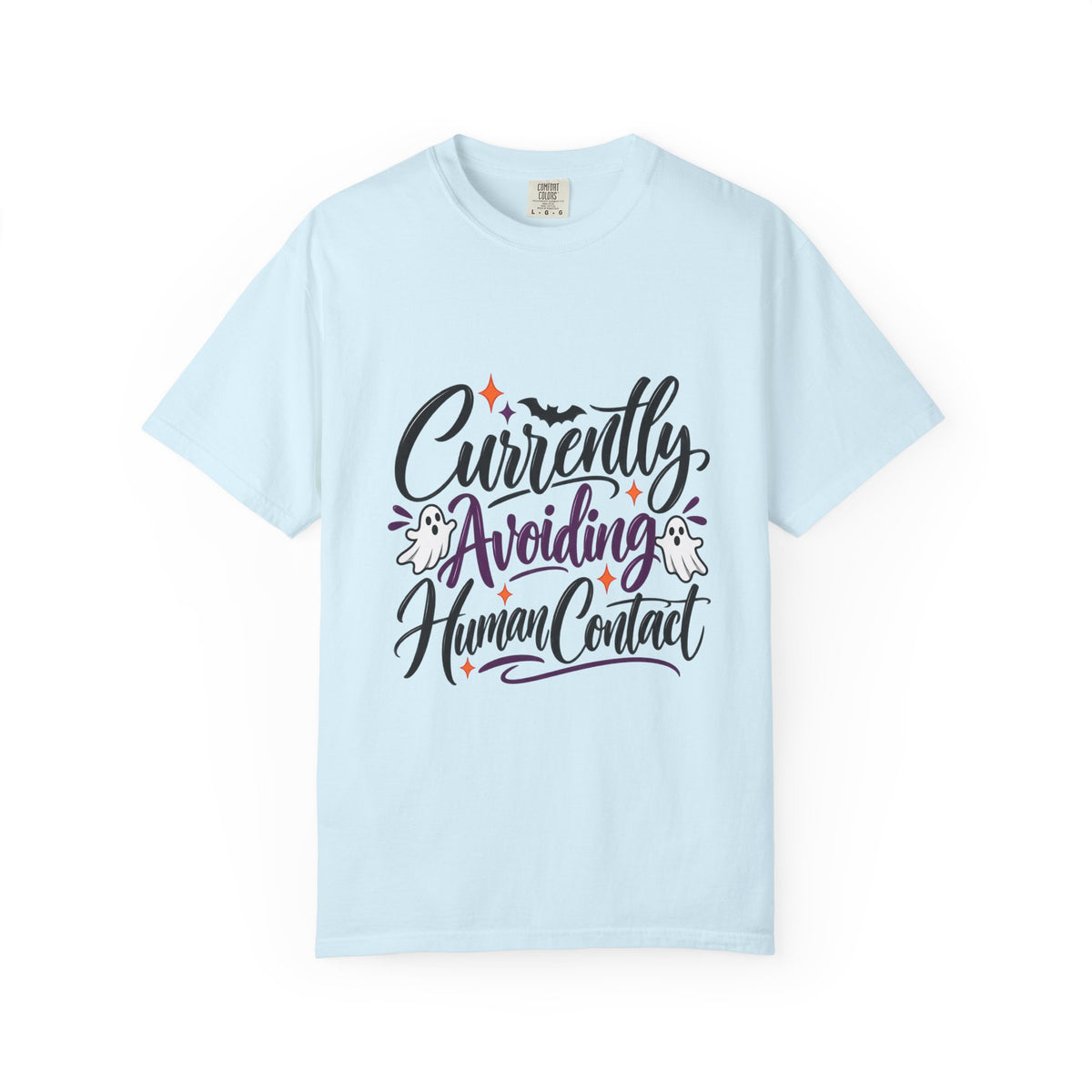 T-Shirt — "Currently Avoiding Human Contact" Halloween Graphic Tee