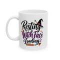 Witchy Halloween Ceramic Mug — "Resting Witch Face Loading" Coffee Cup (11oz)