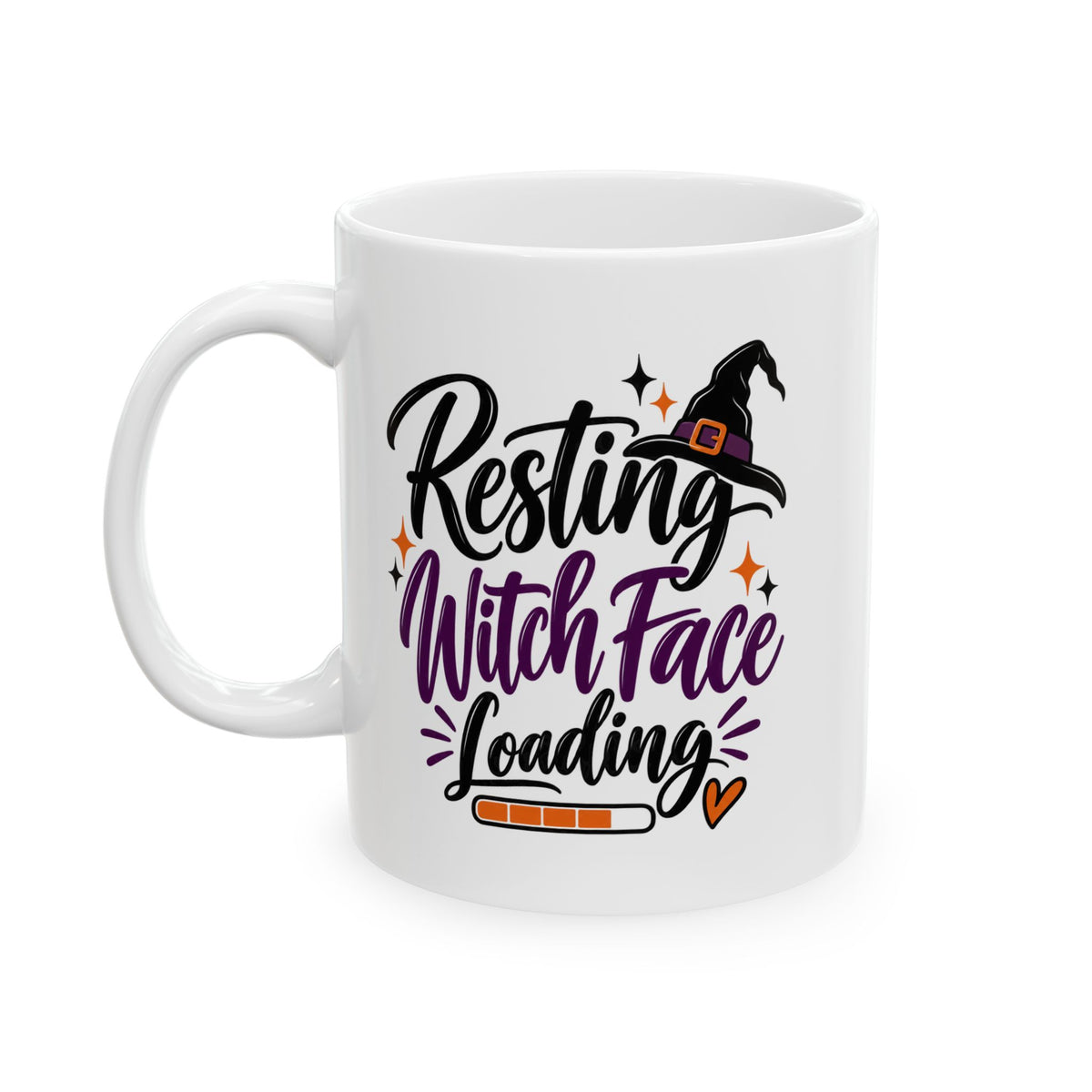 Witchy Halloween Ceramic Mug — "Resting Witch Face Loading" Coffee Cup (11oz)