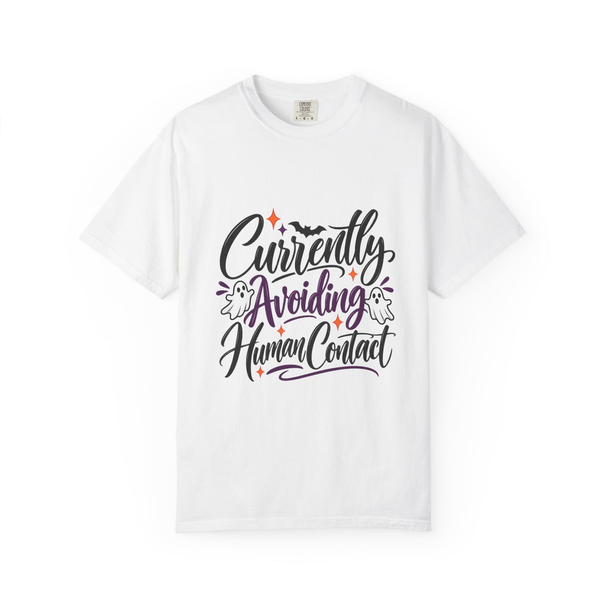 T-Shirt — "Currently Avoiding Human Contact" Halloween Graphic Tee