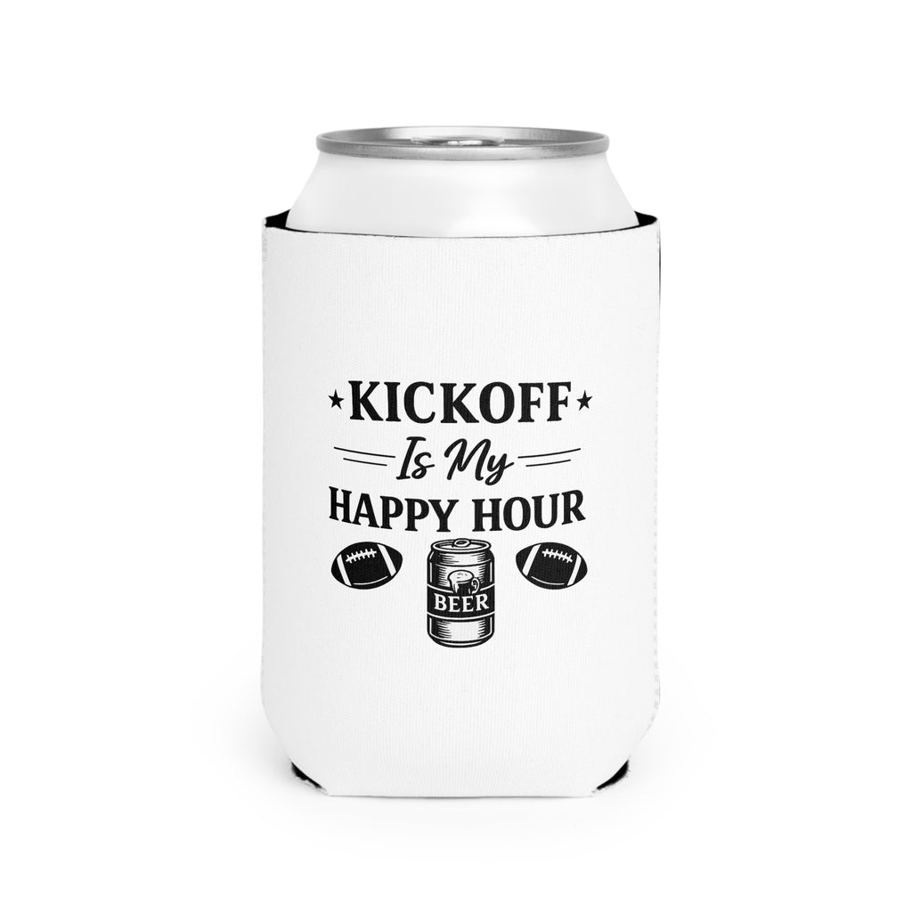 Can Cooler Sleeve — "Kickoff Is My Happy Hour" Football Beer Koozie
