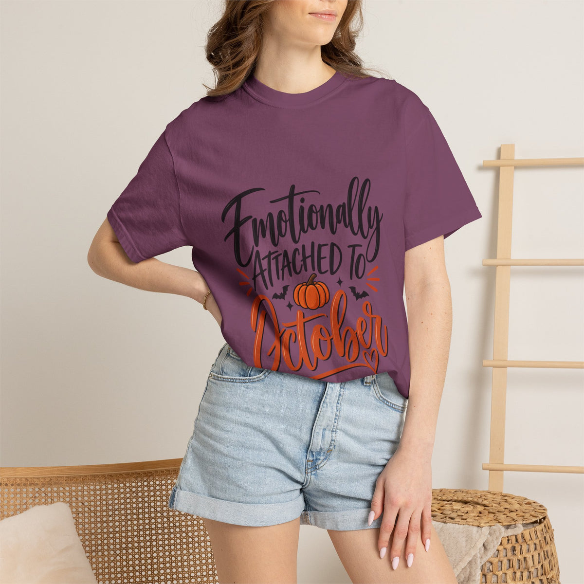 Emotionally Attached to October T-Shirt — Fall Pumpkin Tee