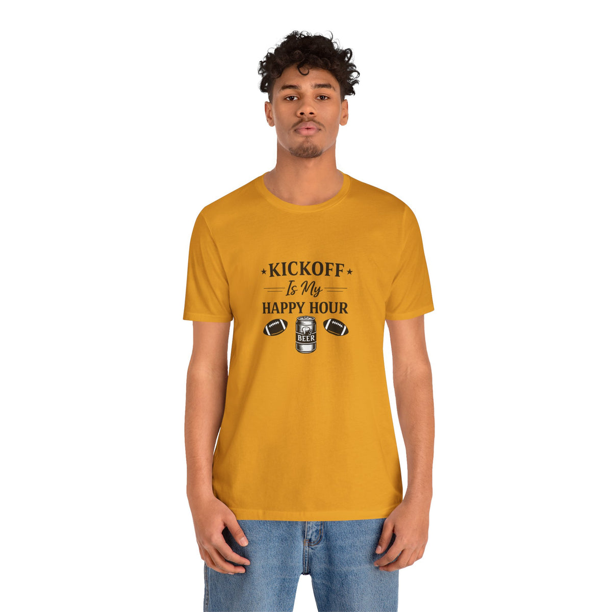 Kickoff Is My Happy Hour T-Shirt | Football beer tailgate shirt