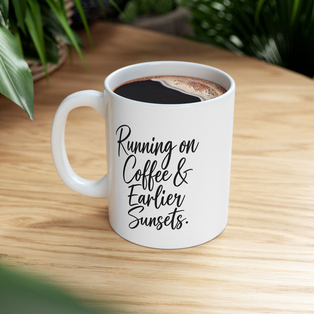 Run On Caffeine & Chaos Ceramic Mug — Funny Coffee Gift (11oz)