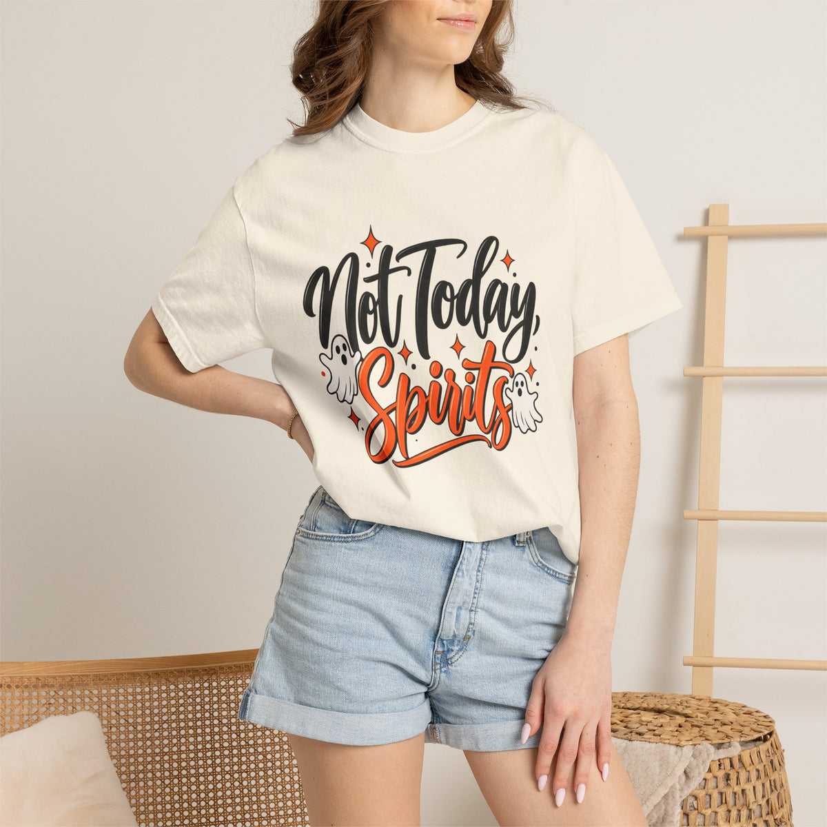 Not Today Spirits T-Shirt — Funny Halloween Ghost Graphic Tee