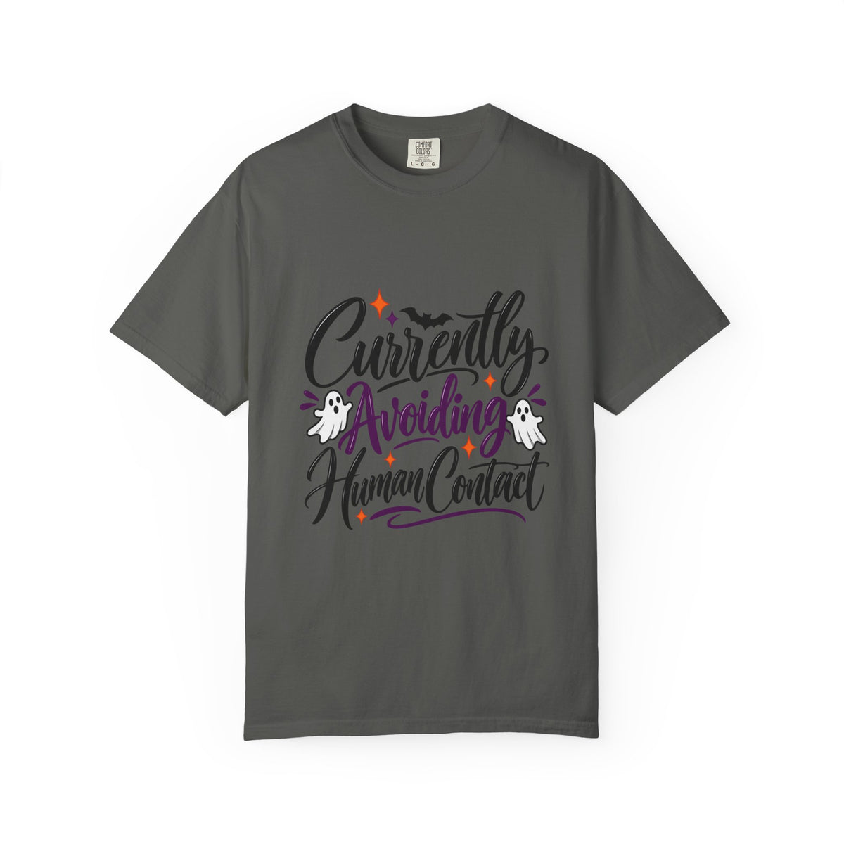 T-Shirt — "Currently Avoiding Human Contact" Halloween Graphic Tee