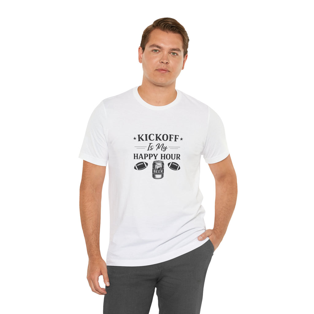 Kickoff Is My Happy Hour T-Shirt | Football beer tailgate shirt