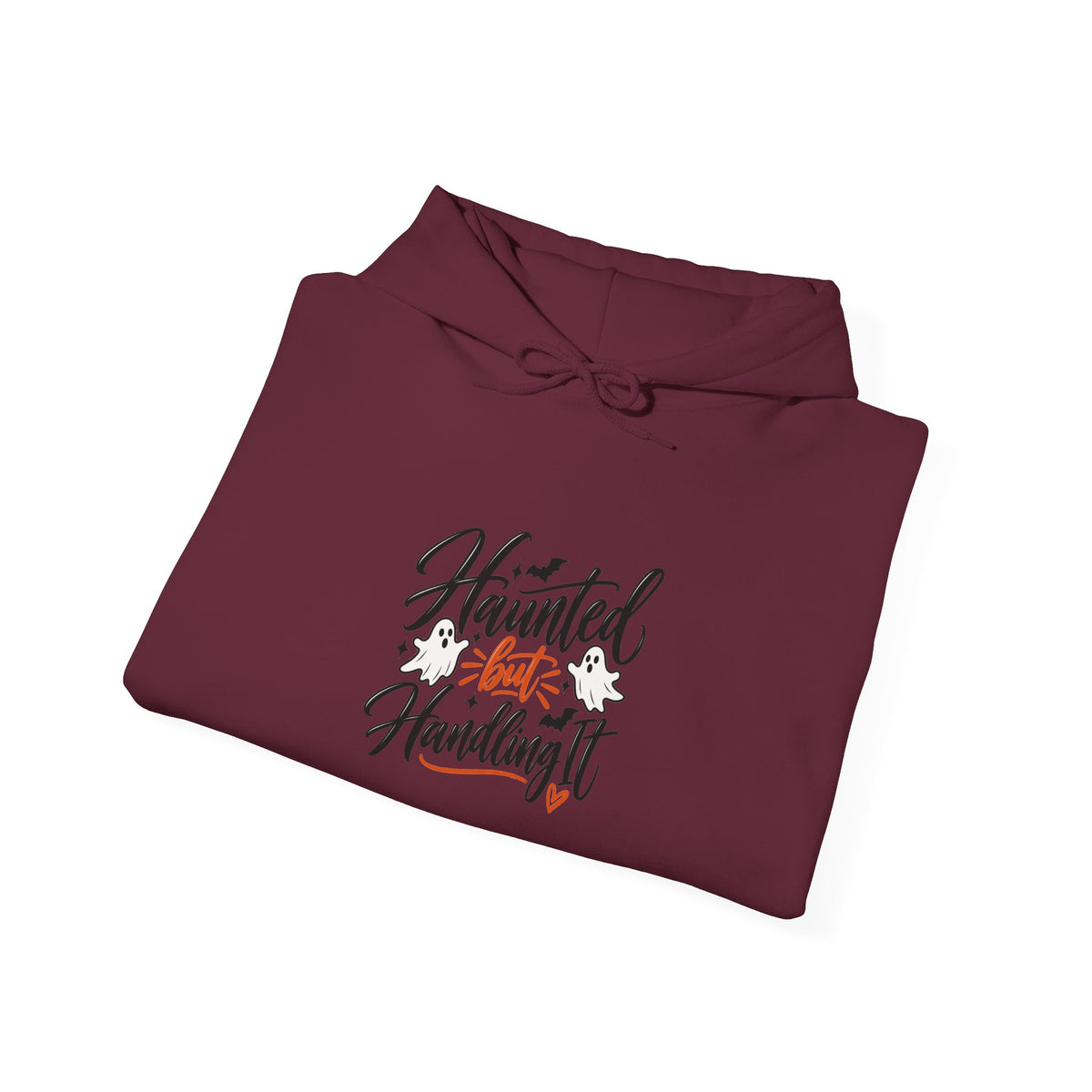 Haunted But Handling It Hoodie - Funny Halloween Hooded Sweatshirt
