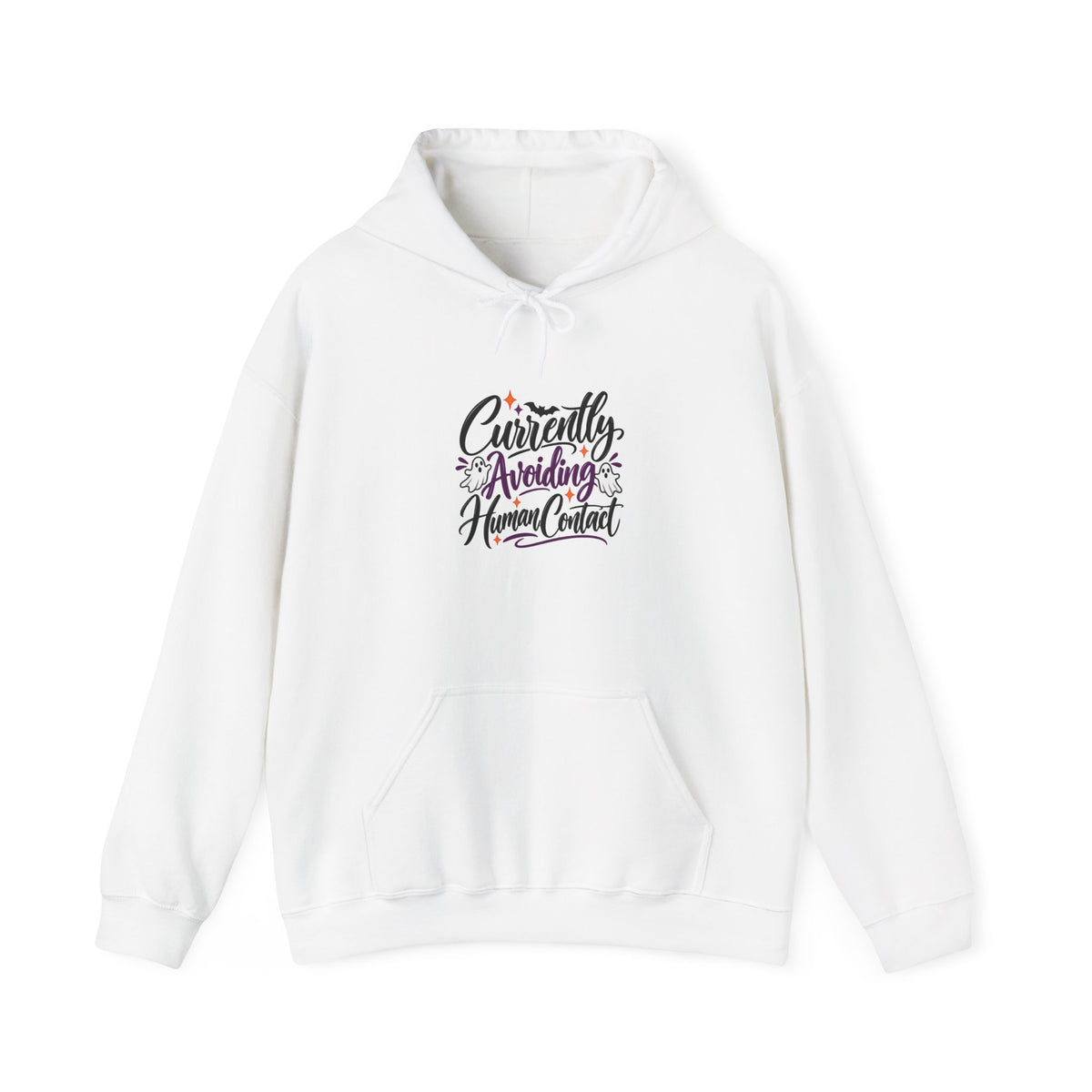 Hoodie — “Currently Avoiding Human Contact” Funny Introvert Graphic Hoodie