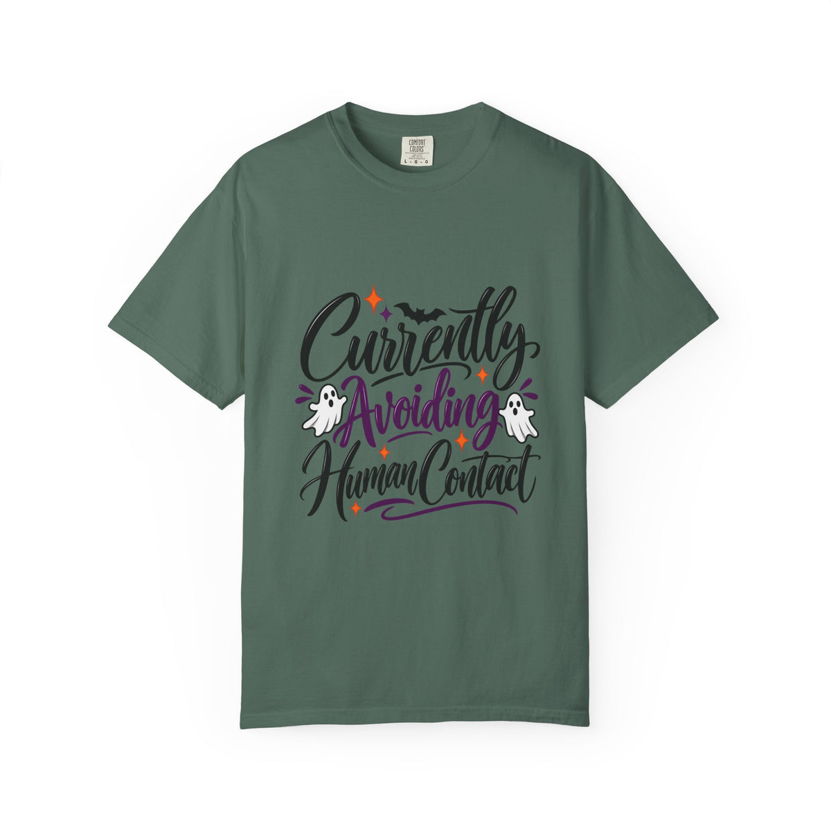 T-Shirt — "Currently Avoiding Human Contact" Halloween Graphic Tee